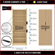 [160CM Tinggi] EsseHome 4 Door Cabinet 6 Tier Shoe Cabinet Kabinet Kasut 6 Tingkat 4 Pintu Almari Ka