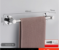 單桿加長衛生間浴室置物架（304不銹鋼加粗圓平底款40cm）