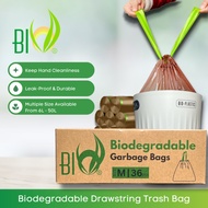 BIO Biodegradable Drawstring Plastic Trash Bag Garbage Bag Bin Liner Leakproof Thickening 8L 10L 20L