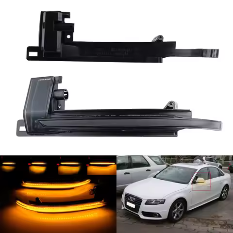 2x Dynamic Amber LED Wing Mirror Turn Signal Light For Audi A3 8P A4 B8 A5 S5 A6 A8 Q3
