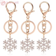 HARRIETT Snowflake Keychain Fashion Trendy Hot Christmas Gift for Woman Ladies Crystal Pendant