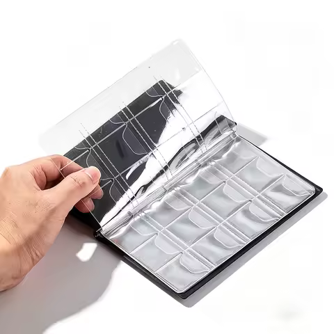 Coin Album Holder Collection Book PU Leather Commemorative Coins Money Penny Organizer Storage Bag B