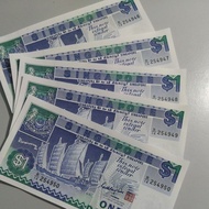 Singapore 1 Dollar ship UNC running number 5pcs