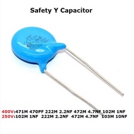 20PCS Safety Y Capacitor 470PF 1000PF 1NF 2.2NF 4.7NF 10NF 0.001UF 0.0022UF 0.0047UF 470P 250VAC 400
