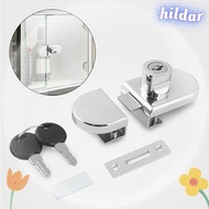 HILDAR Cabinet Door Lock Cabinet Display Lock Double Open Sliding Stainless Steel Hardware Cabinet Display Lock