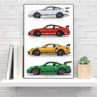 Fashion Sports Car Porsche GT3 RS Poster And Print Modern Luxury Racing Canvas Painting Club Wall