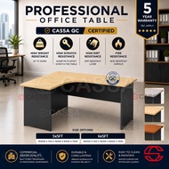 Cassa L Shape Office Table 5ft/6ft Melamine 25mm Thick Table Top Heavy Duty Writing Computer Table