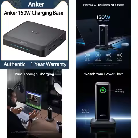 Brand For Choice Anker Prime Charging Base 150W a1903 Fast Charging 3-Port GaN Charger USB C for Pri