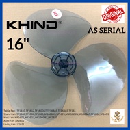 ORIGINAL For KHIND FAN BLADE 16INCHI FOR AS SERIES WF1601,WF1602,TF1610,TF1612 fan blade 16" /khind 