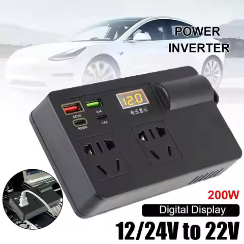 Car Inverter DC 12V/24V To AC 220V Converter ON/OFF QC Voltage Power Adapter Switch Detection 3.0 Ch