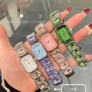 2025 Fashion Sports Sports New Style Shijia Small Cube Sugar Big Gem Color Emerald Niche High-End Li