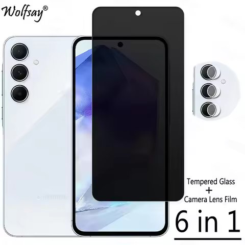 Privacy Screen Protector For Samsung Galaxy A55 Anti-Spy Tempered Glass Samsung A55 A 55 5G Camera G