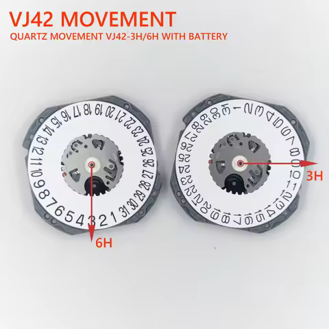 Japan Original VJ42 VJ42B Quartz Watch Movement White Date at 3H/6H VJ42-3H VJ42-6H Mechanism with B