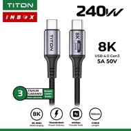TITON Vento 2 Cables 240W 8K 60Hz 40Gbps USB 4.0 Gen3 USB-C to USB-C HDMI Charging SSD External Dock