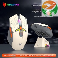 Ra1 Wireless Bluetooth Mouse H2 Dual Mode 2.4G+BT Rechargeable Magnetic Charging Dock RGB Light 4 DP