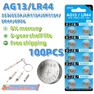 Fast Delivery 50/100pcs AG13 LR44 Button cell LR 44 L1154 SR1154 SP76 pila SR44 A76 LR1154 Cell Coin