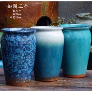 Ready stock ‼️ Ceramic Succulent pot 花盆粗陶大口径陶瓷紫砂简约多肉植物老桩盆绿萝花盆