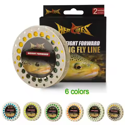 HERCULES Fly Fishing Line Floating Weight Forward Fly Line with Double Welded Loop, Fluorescent Yell