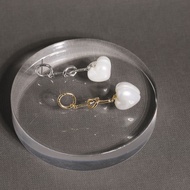 [ZANZAN ZANZAN] Anti-Allergic Silver Needle-Love Shape Pearl Dangle Earrings [Ek58bg005 _ A925]