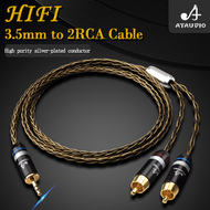 ATAUDIO hifi 3.5mm to 2rca cable high end silver-plated PC Mobilephone Amplifier Interconnect 3.5 Ja