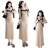 BODY MAMADESS maternity dress set includes two details (two-piece dress with cardigan) made of soft 
