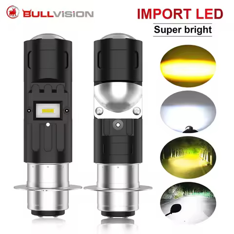 1PC/2PC P15D H6M LED Motorcycle Light Yellow Hi Beam+White Lo Beam Conversion Kit For Motorbike ATV 