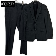 Prada 32 035604 深灰色雙扣修身西裝外套與直筒褲 46R（內縫長 78 公分）[二手]