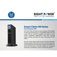 🗣 NEW RIGHT POWER SMART CLAIRE 3KVA UPS PURE SINEWAVE (SC X9 3000)*8 POWER OUTLETS + LCD DISPLAY- 3 YEARS M'SIA WARRANTY