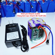 Khối pin Hitachi 3S 12V - 4400mah (4.4AH) XẢ 40A (Tặng kèm sạc nhanh 3S 126V 2A). Chuyên dùng thay p