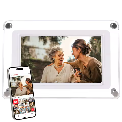 Frameo 5 Inch WiFi Acrylic Digital Picture Frame Live Photo Video Frame 32GB Memory 1280x720 IPS LCD