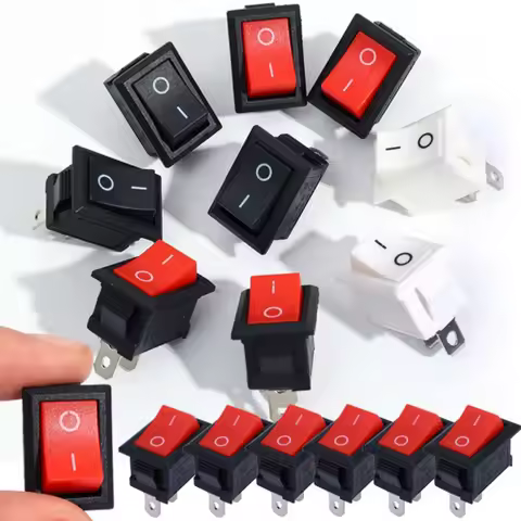 20/5Pcs Push Button Switch 21x15mm SPST 2Pin 6A 250V KCD11 Snap-in on/Off Rocker Switch 21MM*15MM Bl