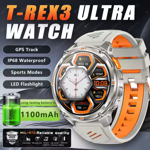 2026 Men Sports Smart Watch GPS 360*360 AMOLED Screen Heart Rate Flashlight Compass Bluetooth Call I