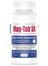 Extended Release Magnesium Lactate Delivery for 10x Better Absorption-Mag-Tab SR (Sustained Release)