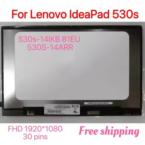 14.0" FHD 1920x1080 LCD Screen for Lenovo IdeaPad 530s 530s-14IKB 81EU 530S-14ARR, Laptop Display Pa
