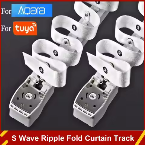 Aqara Curtain Rod S Wave Ripple Fold Electric Curtain Track Rail Cornice For Aqara Zigbee Tuya WiFi