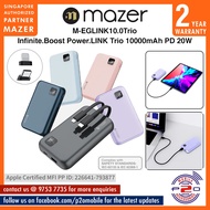 Mazer M-EGLINK10.0Trio Infinite.Boost Power.LINK Trio Certified MFI 10000mAh PD 20W Power Bank with 
