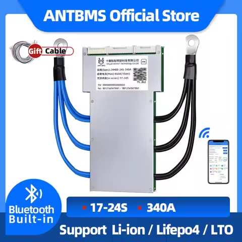 ANT smart BMS 17S-24S continuous 220A peak 550A Lifepo4 Li-ion Battery smartbms 48V 60V 72V Bluetoot