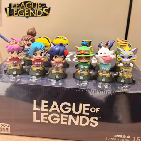 Miniso Official League Of Legends Lol Keycap Blind Box Collectible Figurine Desktop Ornament Gaming 