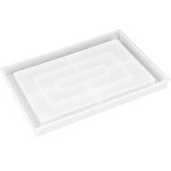Resin Mold Silicone Large Rectangle Rolling Tray Molds for Epoxy Resin Resin Serving Board Mold with Edges