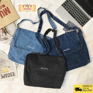 Denim Sling Bag Man Women Jeans Canvas Crossbody Bag Travel Sling Bag Beg Silang Lelaki Wanita