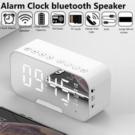 🔥Original Product+FREE Shipping🔥 Multifunction Alarm Clock Mirror LED Wireless Bluetooth Electronic Digital TF/FM Radio Hands-free Calling Music Column Player