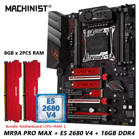 MACHINIST X99 Motherboard TPM2.0 Combo Optional Xeon E5 2680 V4 LGA 2011-3 CPU and DDR4 16GB RAM Kit
