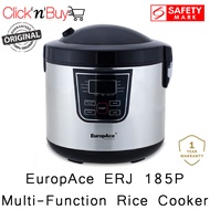 EuropAce ERJ 185P | ERJ185P Multi-Function Rice Cooker. 1.8L Capacity. Preset Menu. Non-Stick Coatin
