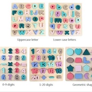Chunky Wooden puzzle - Number Letter Board - 0-9