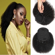 Afro Around Ponytail Human Hair Brazilian Pony Tail Remy Hair Clip In Ponytail Extensions For Women