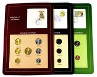 AD108 富蘭克林1980年代 ( 突尼西亞+薩爾瓦多+巴哈馬 ) 裝幀套幣 共3冊 UNC