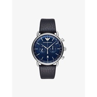 นาฬิกาข้อมือผู้ชาย Emporio Armani Aviator Chronograph Blue Dial - Black AR11105