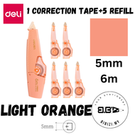 Deli Correction Tape Refill 5MM x 6M Refillable Correction Tape With Refill 修正带 修正带替芯 涂改 71461 71462