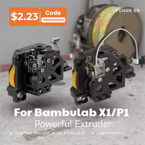 Extruder Components For Bambu Lab X1C Hardened Steel Gear Powerful Extruder For Bambulab P1S P1P 3D 
