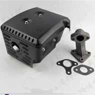 Black Muffler Exhaust Assembly For HONDA GX340 GX390 GX420 11HP 13HP 389cc 420cc 4-Stroke Gas Engine